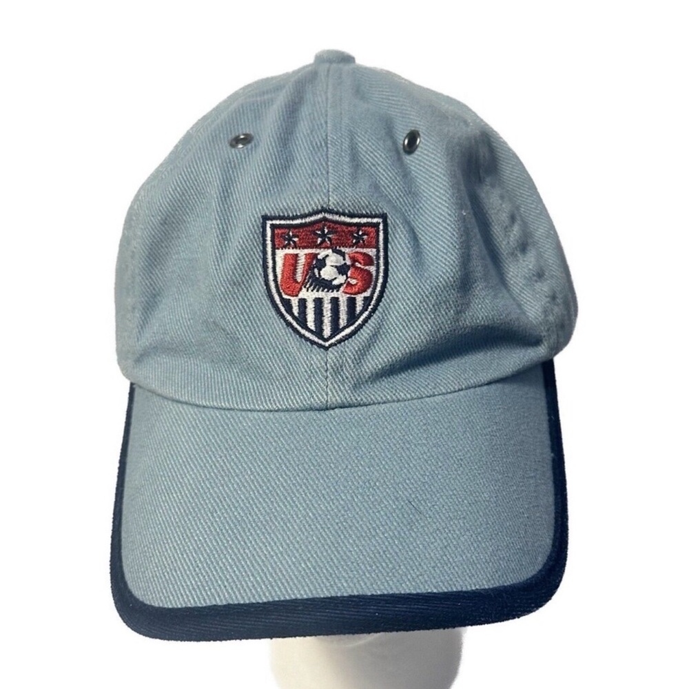 Vintage Nike Mens Hat Strap Blue Cap USA Soccer United States Futbol Grandpa